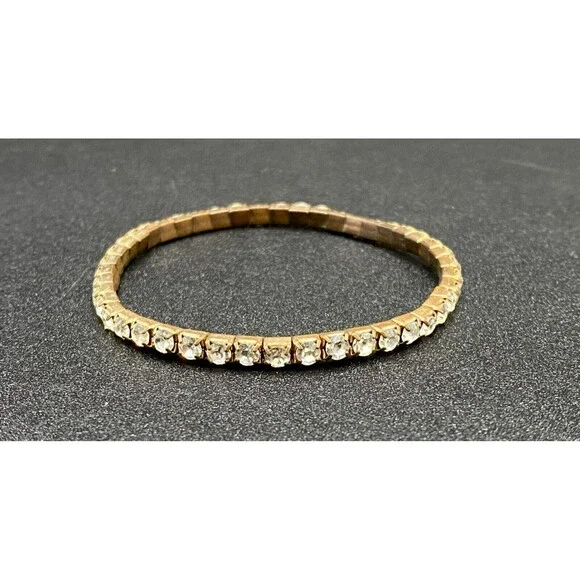 Bracelet Clear Crystal Expandable - Vintage - Picture 4 of 4